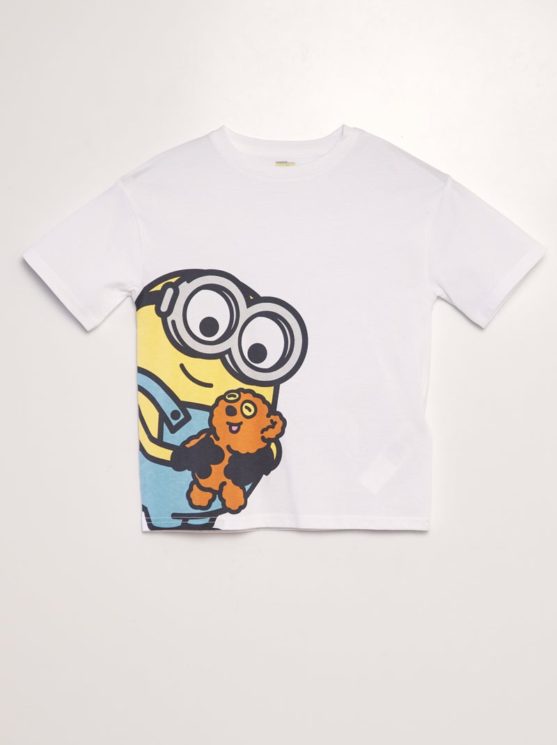 T-shirt em algodão de gola redonda BRANCO - Kiabi