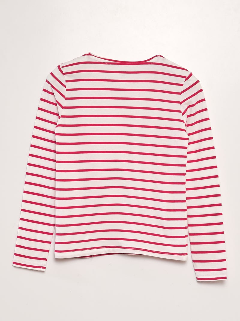 T-shirt em algodão de manga comprida ROSA - Kiabi