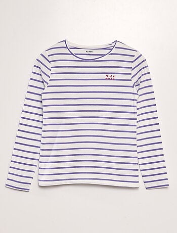 T-shirt em algodão de manga comprida