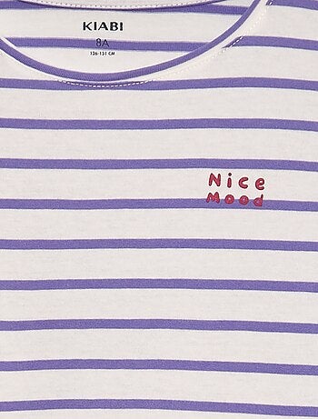 T-shirt em algodão de manga comprida