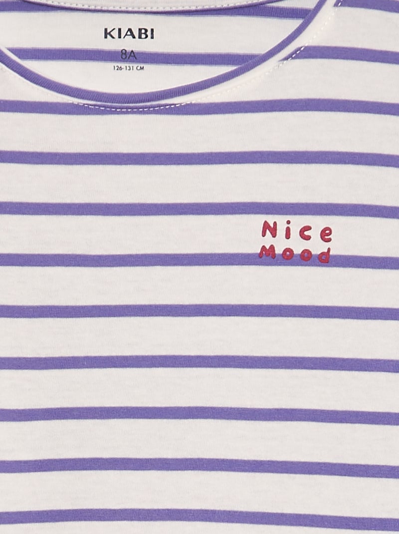T-shirt em algodão de manga comprida VIOLETA - Kiabi
