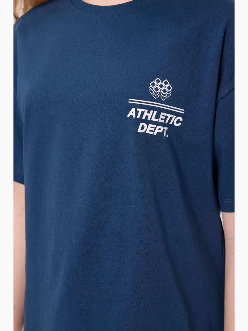 T-shirt em algodão e elastano tommy Azul-marinho - Kiabi