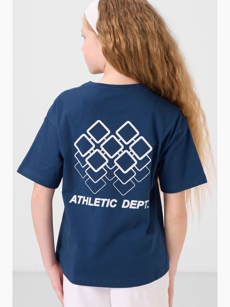 T-shirt em algodão e elastano tommy Azul-marinho - Kiabi
