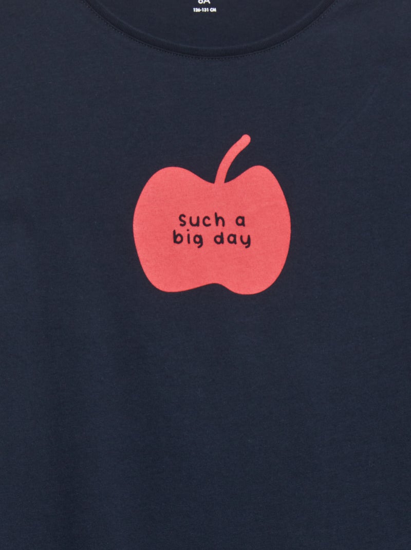 T-shirt em algodão estampada AZUL - Kiabi