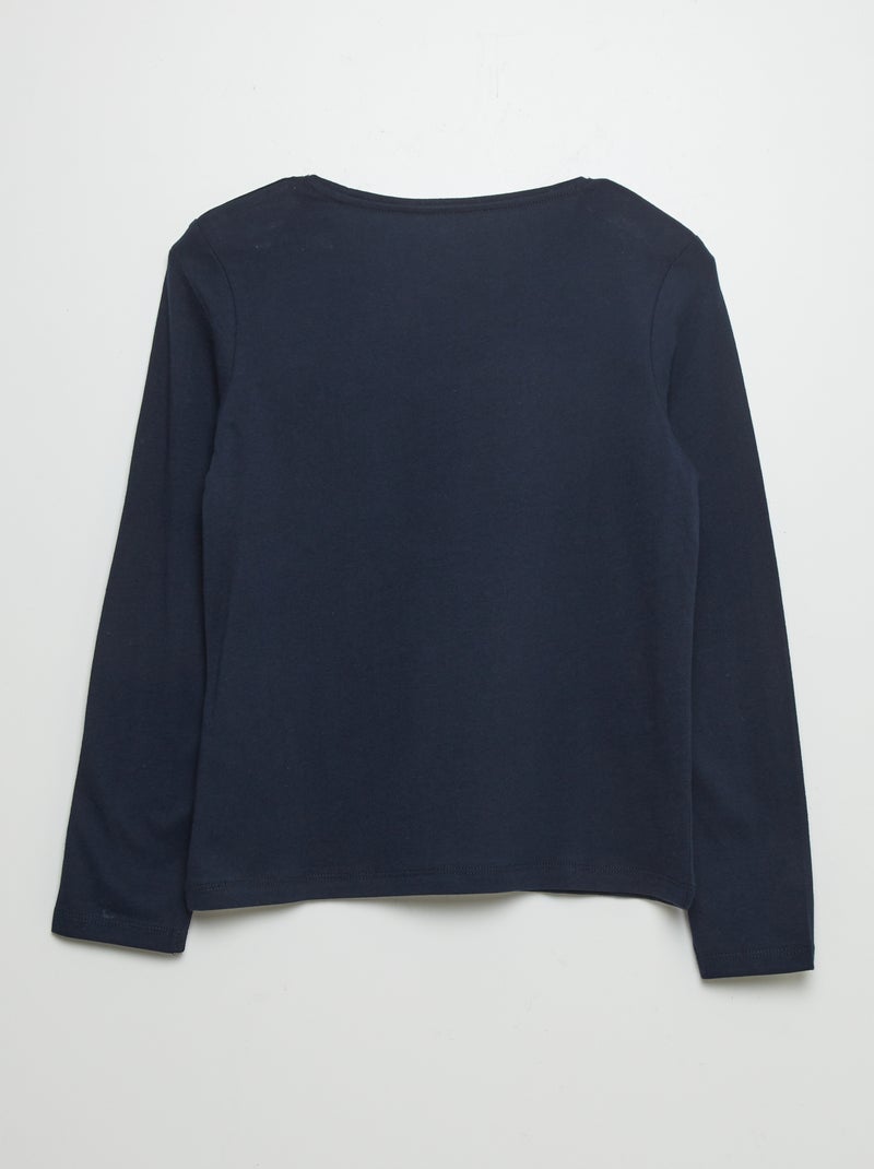 T-shirt em algodão estampada AZUL - Kiabi