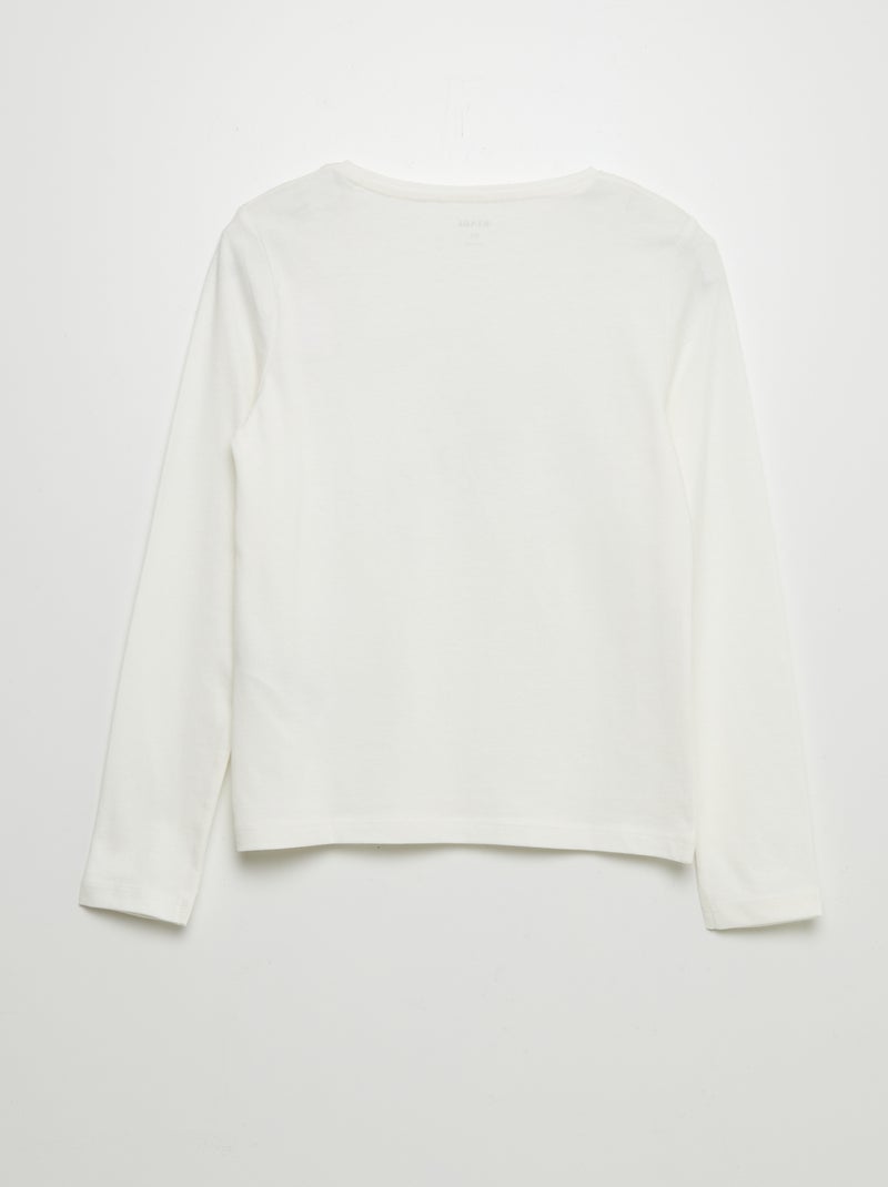 T-shirt em algodão estampada BRANCO - Kiabi