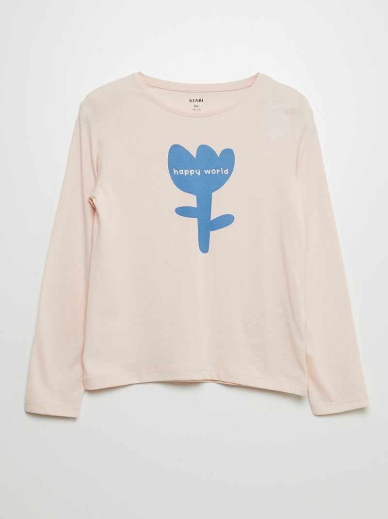 T-shirt em algodão estampada BRANCO - Kiabi