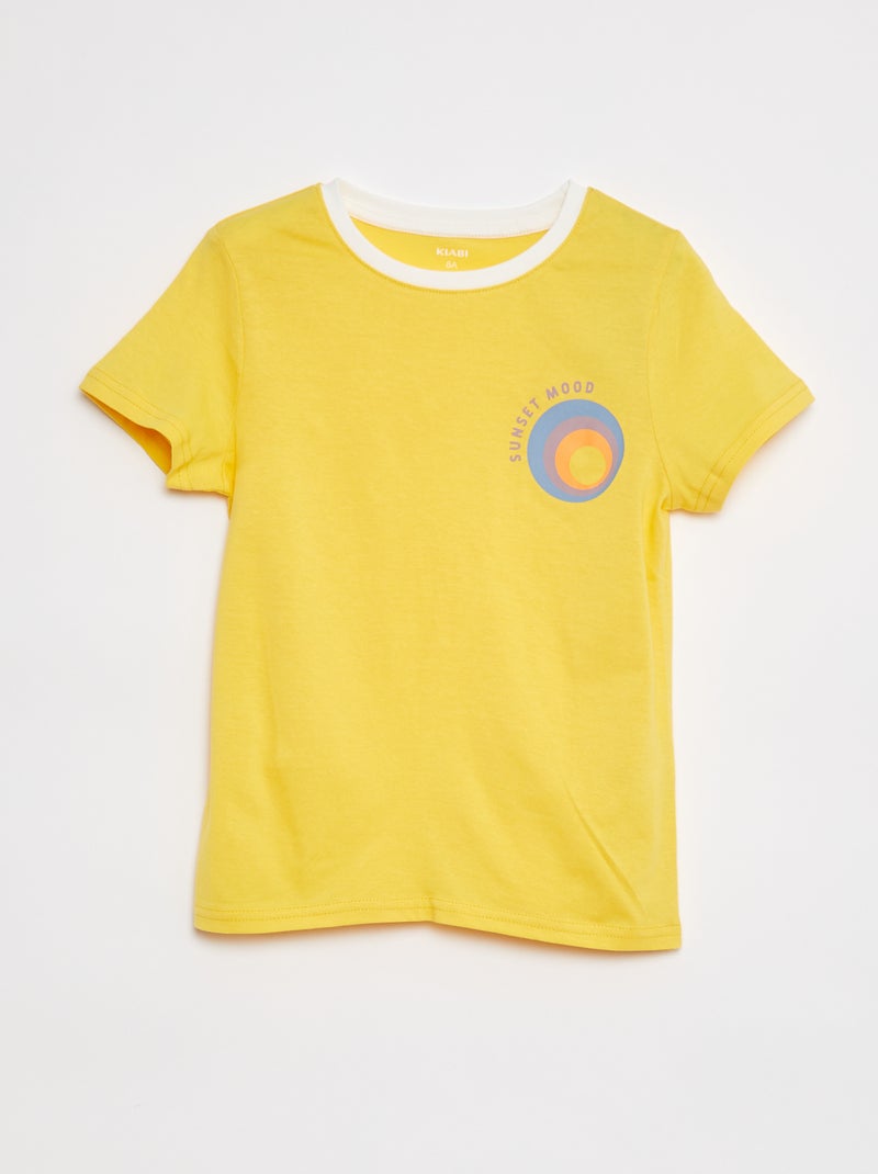 T-shirt em algodão estampada BRANCO - Kiabi