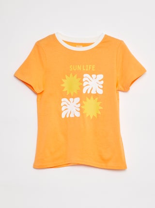 T-shirt em algodão estampada