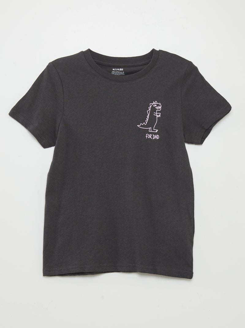 T-shirt em algodão estampada CINZA - Kiabi