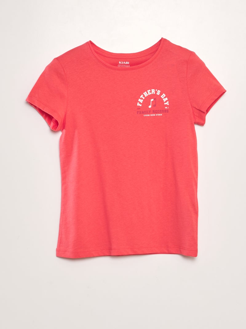 T-shirt em algodão estampada ROSA - Kiabi