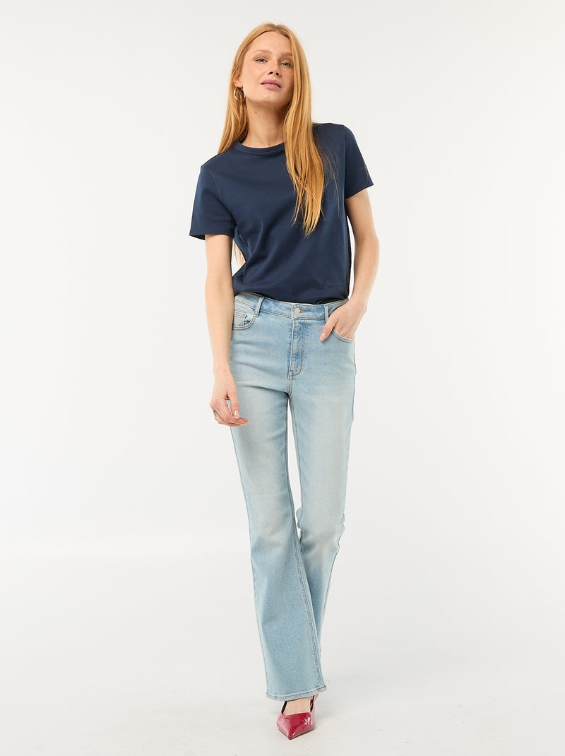 T-shirt em algodão grosso Azul - Kiabi