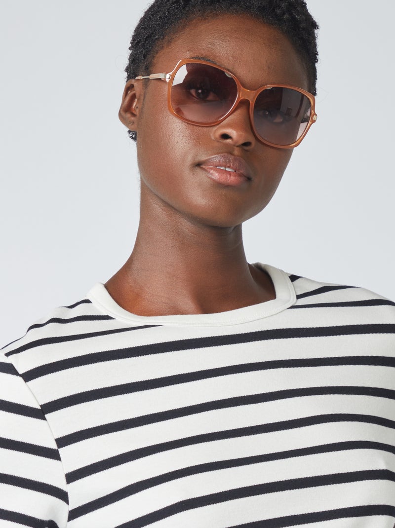 T-shirt em algodão grosso AZUL - Kiabi