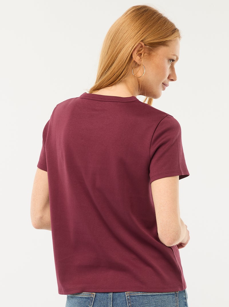 T-shirt em algodão grosso Violeta - Kiabi