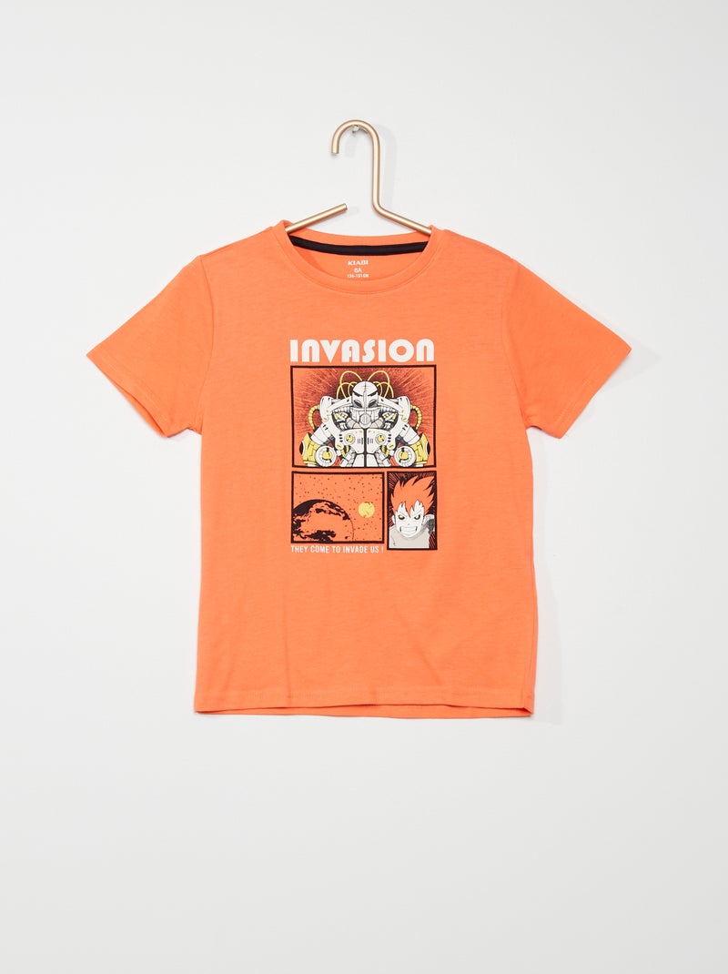 T-shirt em algodão LARANJA - Kiabi