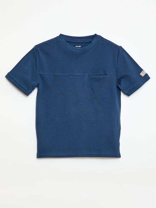T-shirt em algodão piqué de manga curta - Kiabi