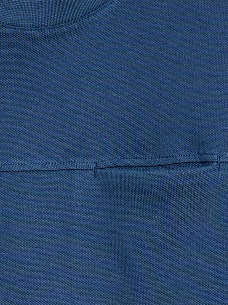 T-shirt em algodão piqué de manga curta Azul escuro - Kiabi