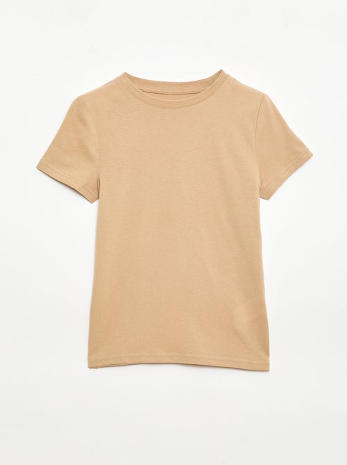 T-shirt em algodão piqué de manga curta - Kiabi