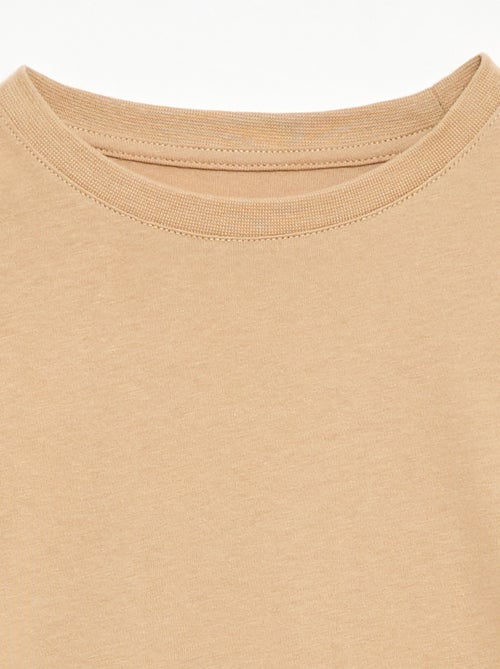 T-shirt em algodão piqué de manga curta - Kiabi