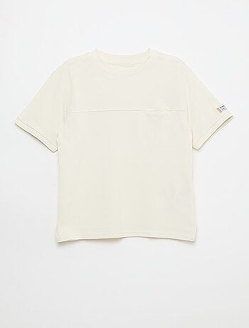T-shirt em algodão piqué de manga curta