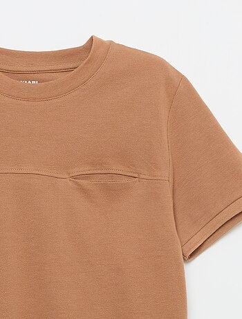 T-shirt em algodão piqué de manga curta