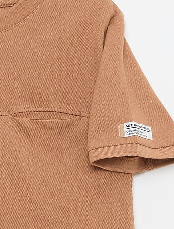 T-shirt em algodão piqué de manga curta