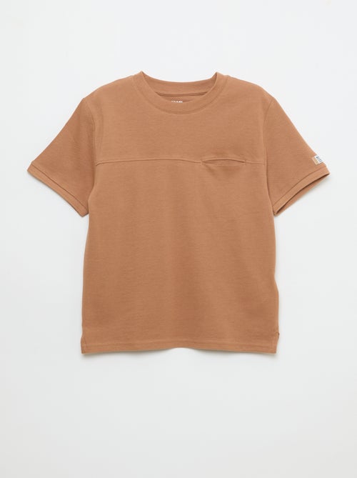 T-shirt em algodão piqué de manga curta - Kiabi