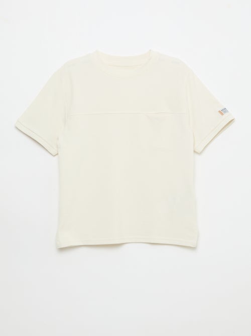 T-shirt em algodão piqué de manga curta - Kiabi