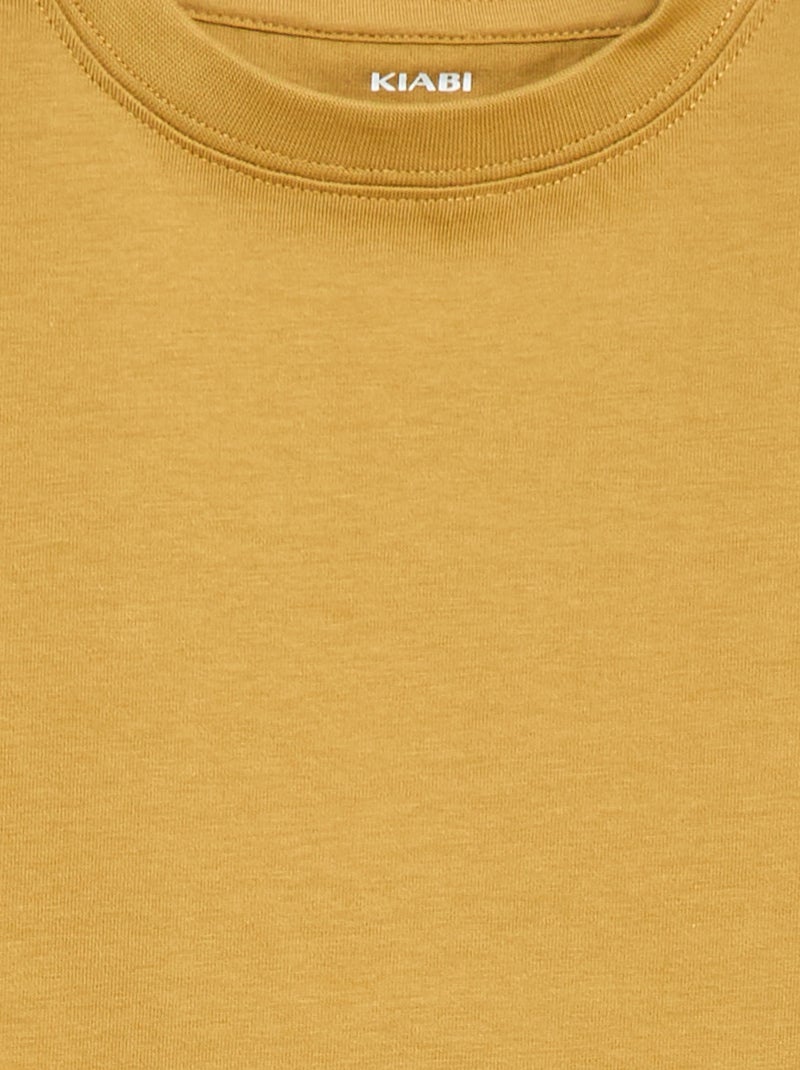 T-shirt em algodão premium Amarelo - Kiabi
