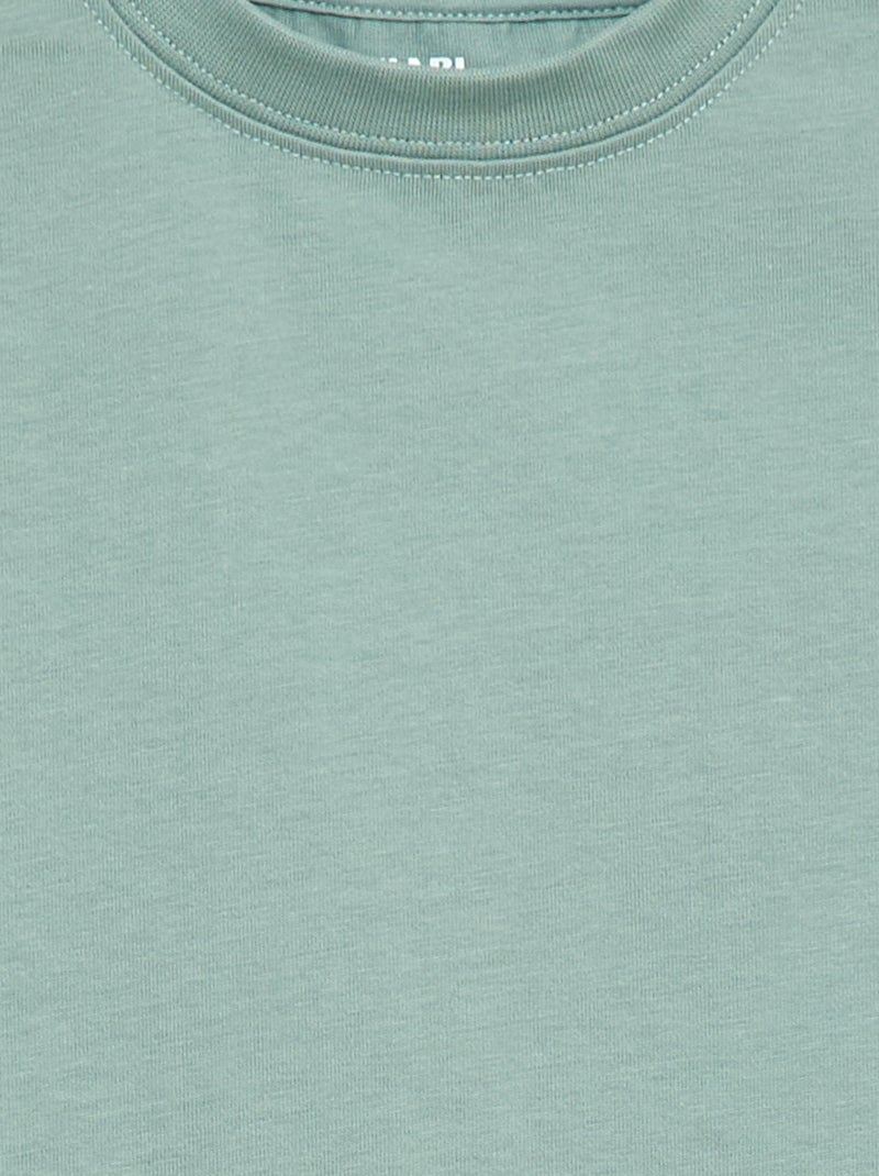 T-shirt em algodão premium Azul - Kiabi