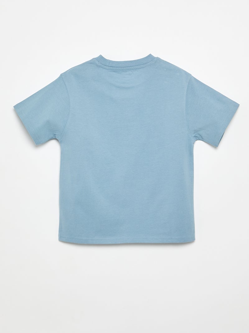 T-shirt em algodão premium Azul - Kiabi