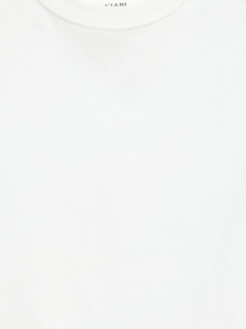 T-shirt em algodão premium Branco - Kiabi