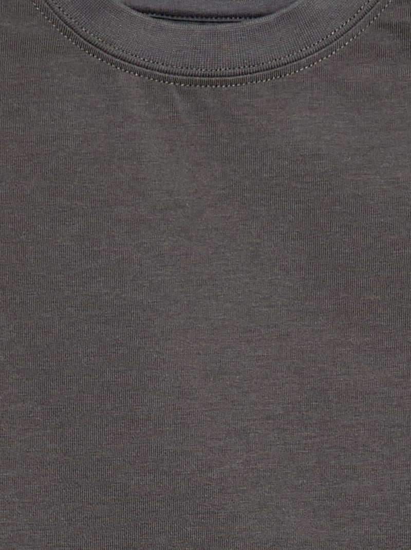 T-shirt em algodão premium Cinza - Kiabi