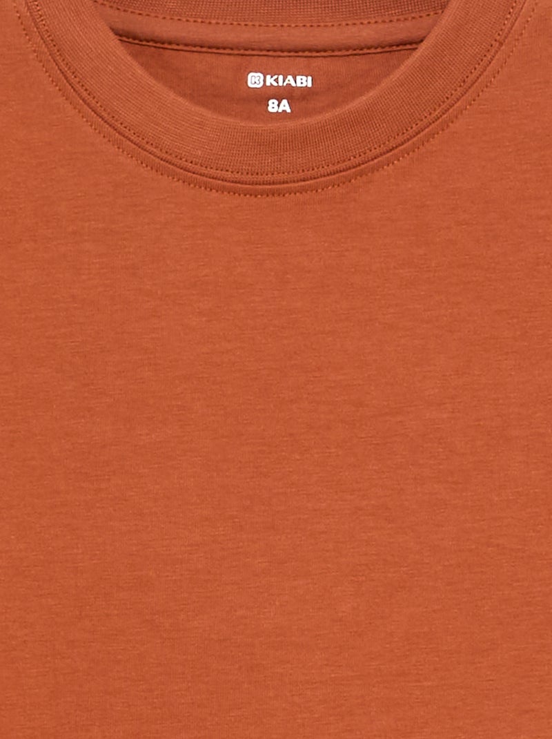 T-shirt em algodão premium Laranja - Kiabi