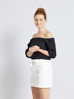 T-shirt em bordado inglês - Kiabi