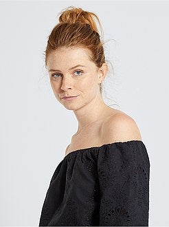 T-shirt em bordado inglês - Kiabi