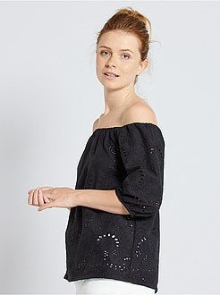 T-shirt em bordado inglês - Kiabi