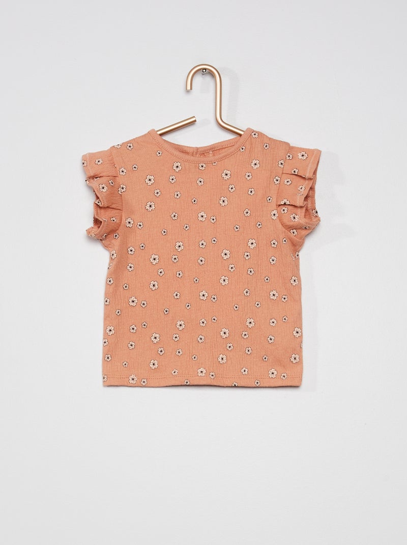T-shirt em gaze de algodão ROSA - Kiabi