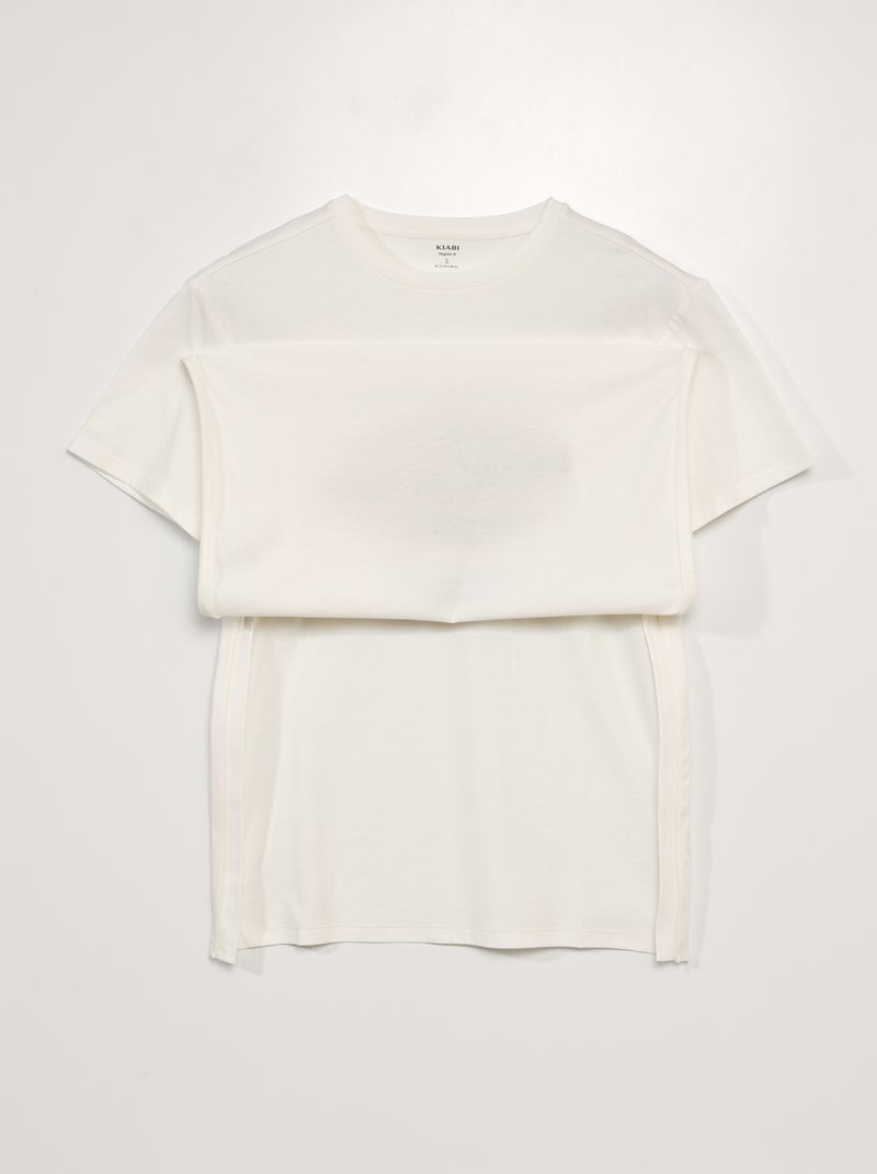 T-shirt em jérsei - coleção fácil de vestir BRANCO - Kiabi