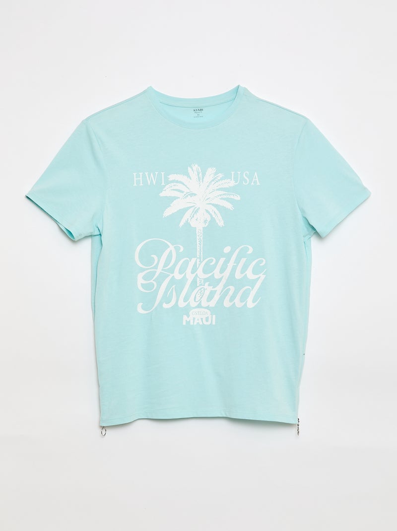 T-shirt em jersey - Fácil de Vestir Azul - Kiabi