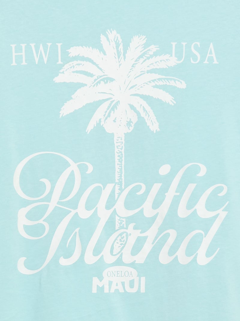 T-shirt em jersey - Fácil de Vestir Azul - Kiabi