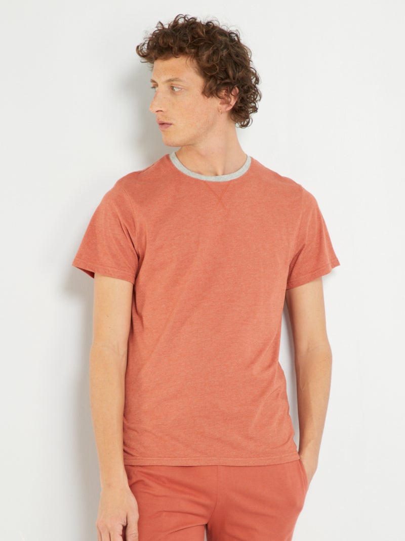 T-shirt em jersey - Pijama Laranja - Kiabi
