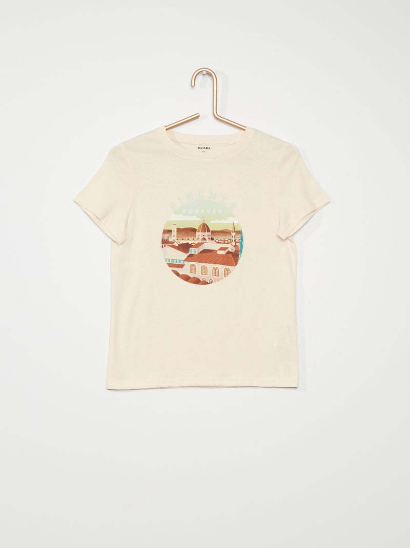 T-shirt em jersey - Unissexo BRANCO - Kiabi