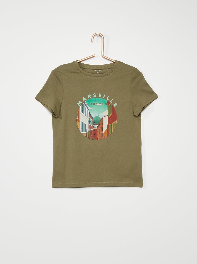 T-shirt em jersey - Unissexo CAQUI - Kiabi