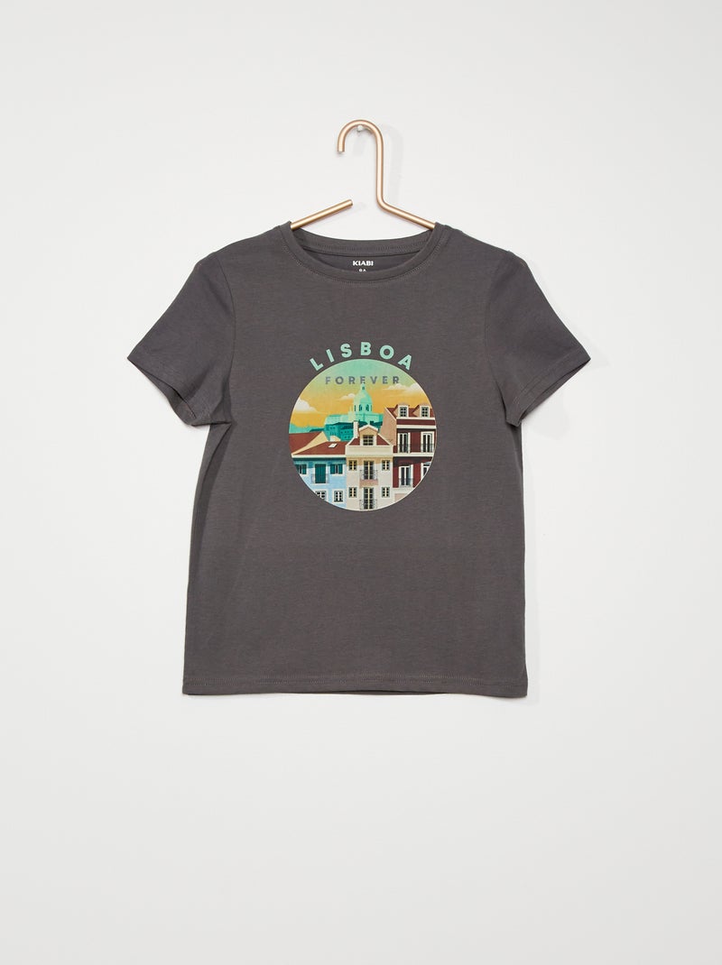 T-shirt em jersey - Unissexo CINZA - Kiabi
