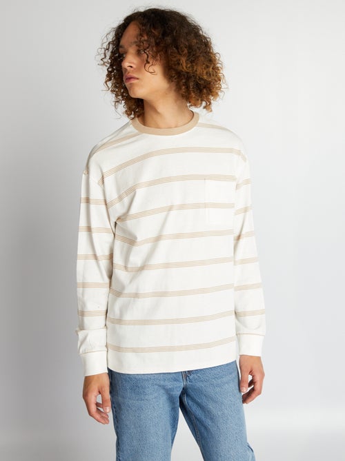 T-shirt em jersey às riscas - Kiabi