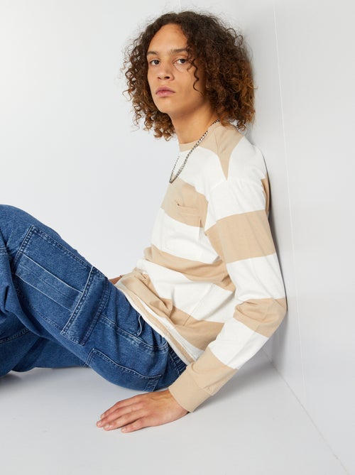 T-shirt em jersey às riscas - Kiabi