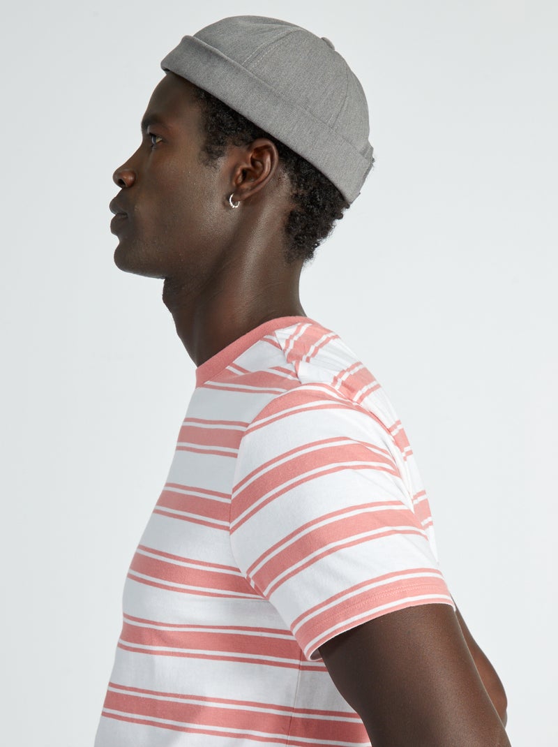 T-shirt em jersey às riscas ROSA - Kiabi