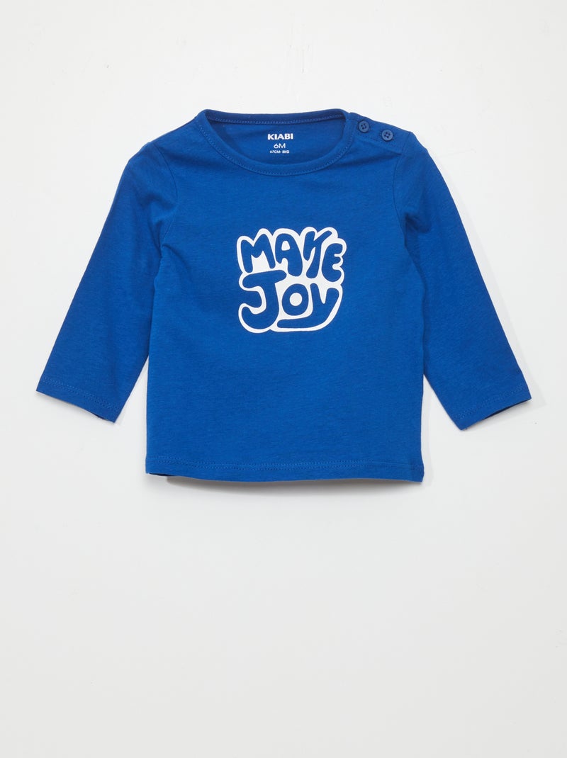 T-shirt em jersey AZUL - Kiabi