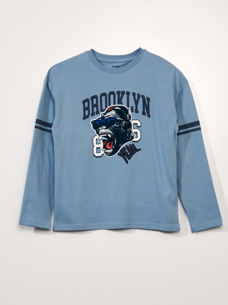 T-shirt em jersey AZUL - Kiabi